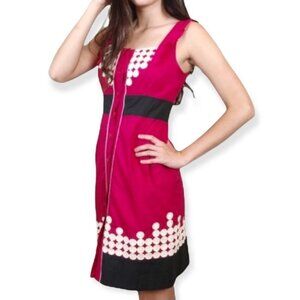 Anthropologie Floreat Sweet As Pie Dot Dress Pink Size 4 Dot Applique Mini‎ Boho